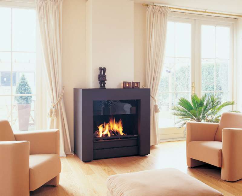 Offener Kamin, offene Kamine, Boley, modern, Einbaukamin, Gaskamine, Gaskamin