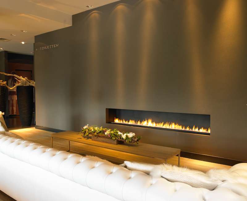 Offener Kamin, offene Kamine, Boley, modern, Einbaukamin, Linienfeuer, Gaskamine, Gaskamin