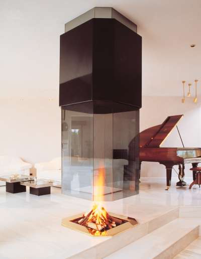 Offener Kamin, offene Kamine, Boley, modern, Zentrale Feuerstelle, Gaskamine, Gaskamin